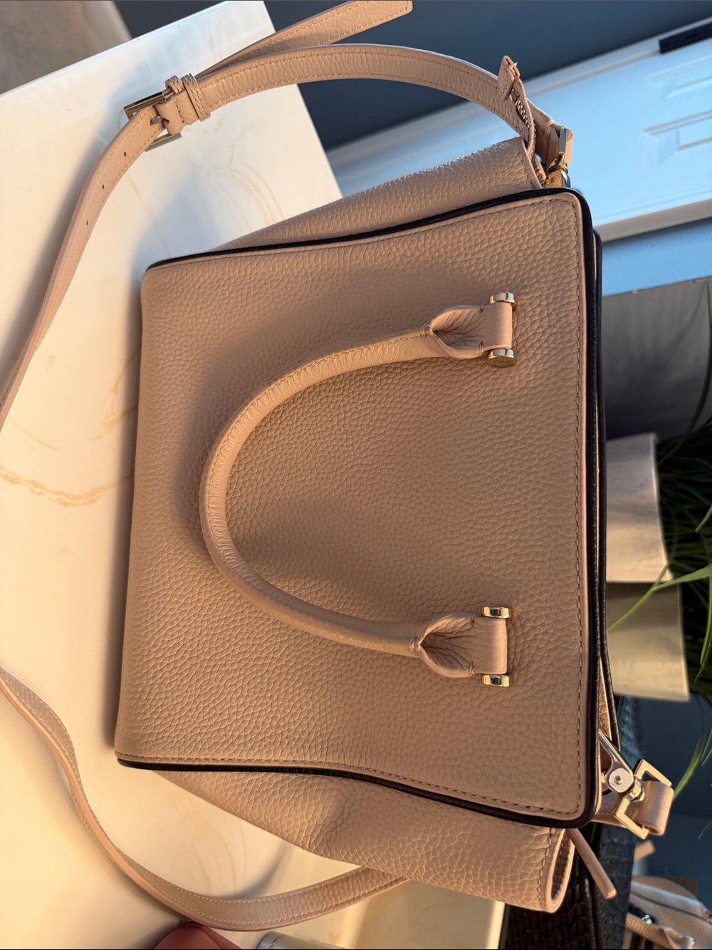 kate spade Blush Pink Pebbled Satchel with Black Tassel - Picture 3 of 5
